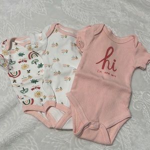 Infant 0-3 month onesies.